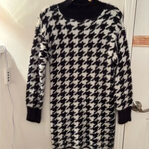 SO Fuzzy Black Sweater Dress